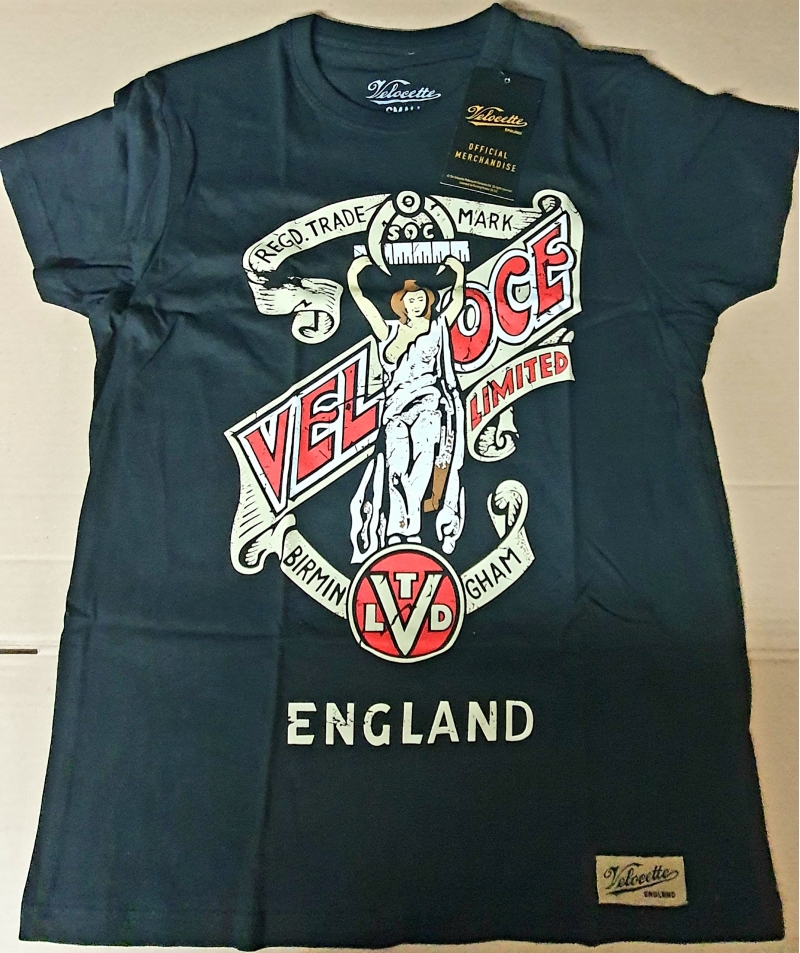 official velocette distressed angel t-shirt black medium
