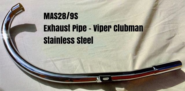 MAS28/9S Exhaust Pipe Viper Clubman - Stainless