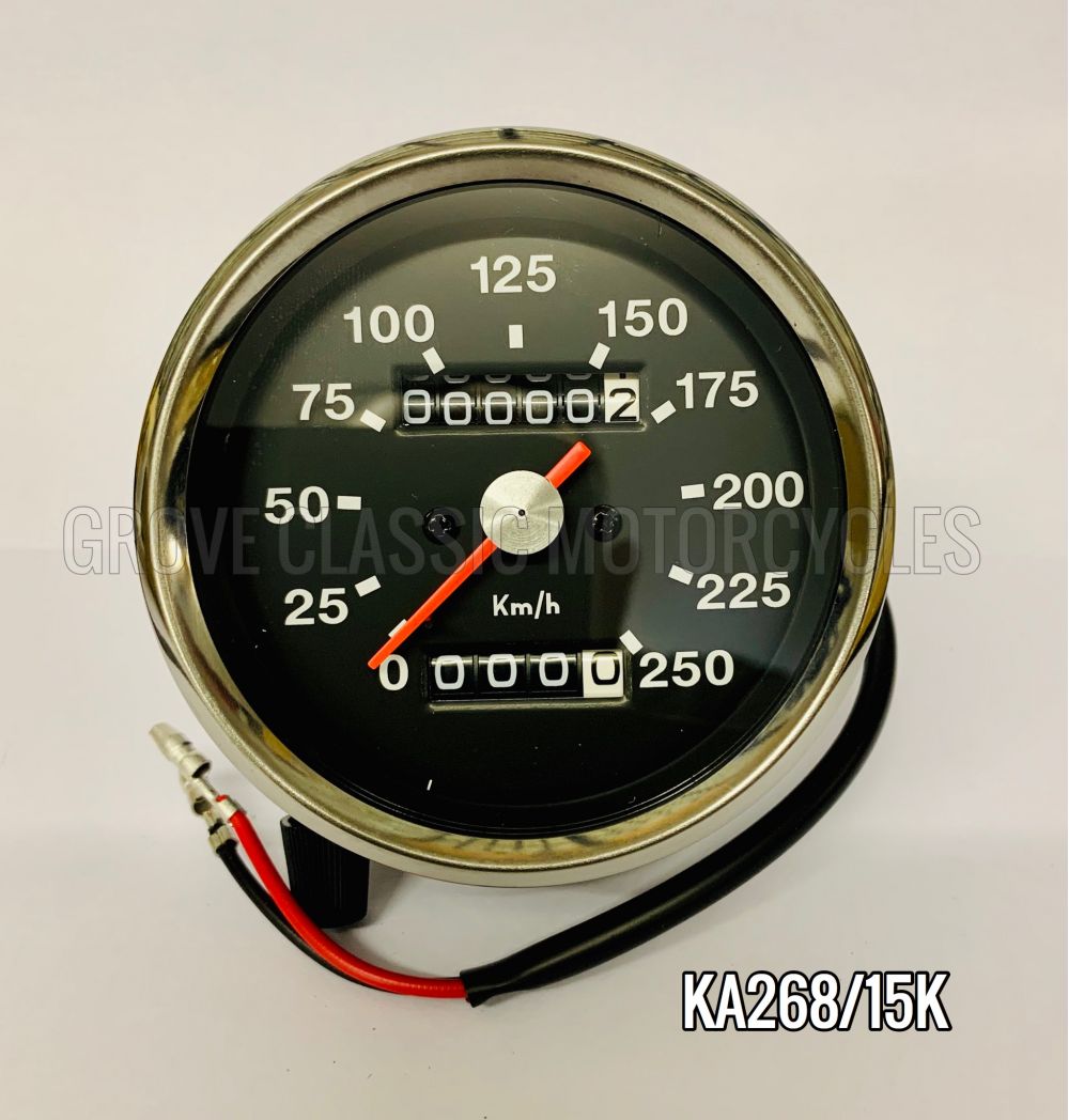 ka268/15k speedometer chronometric - kmh - black face