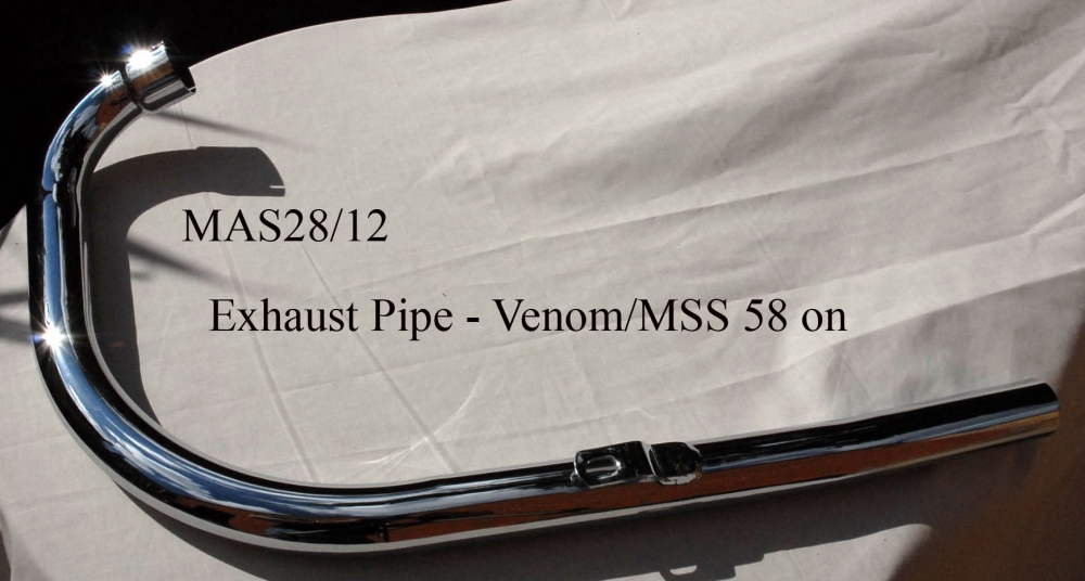 mas28/12 exhaust pipe stainless venom/mss 1.3/4" od