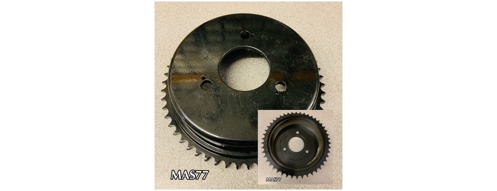 mas77 rear brake drum & sprocket vp & mac 55 teeth