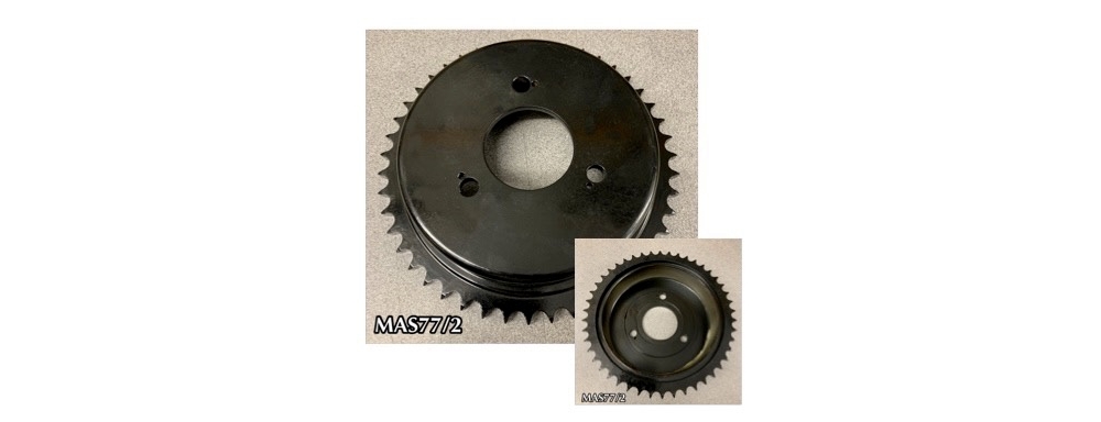 mas77/2 rear brake drum & sprocket venom/mss/thruxton 46 teeth