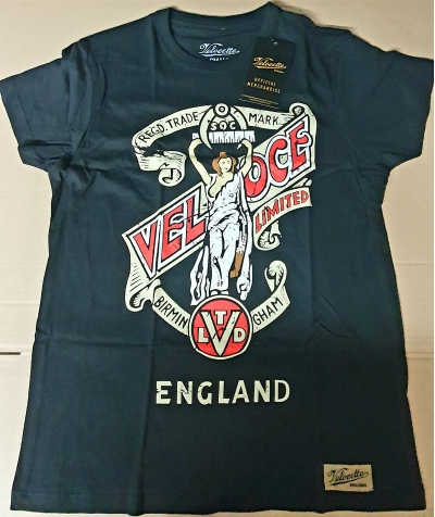 official velocette distressed angel t-shirt black medium